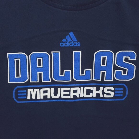 Adidas Dallas Mavericks Sweatshirt Mens XL Blue 100% Cotton Crew Neck Pullover - Picture 4 of 9